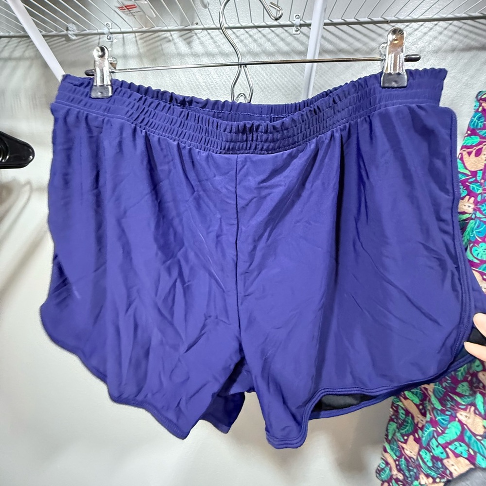 Navy Blue Swim Shorts 20W Plus Size Athletic Style Beach Pool